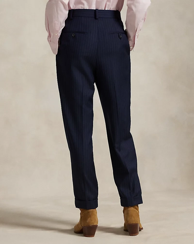 Pinstripe Pleated Tapered Pant