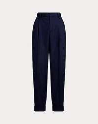 Pinstripe Pleated Tapered Pant
