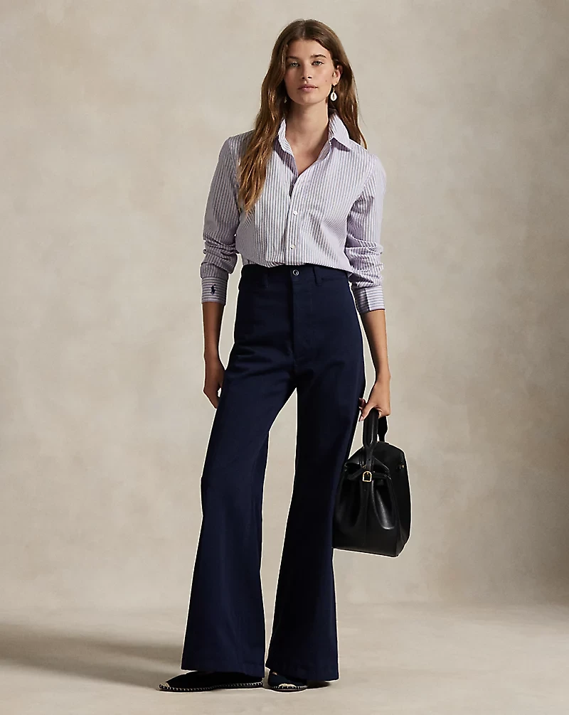 Stretch Slim Fit Striped Poplin Shirt