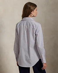 Stretch Slim Fit Striped Poplin Shirt
