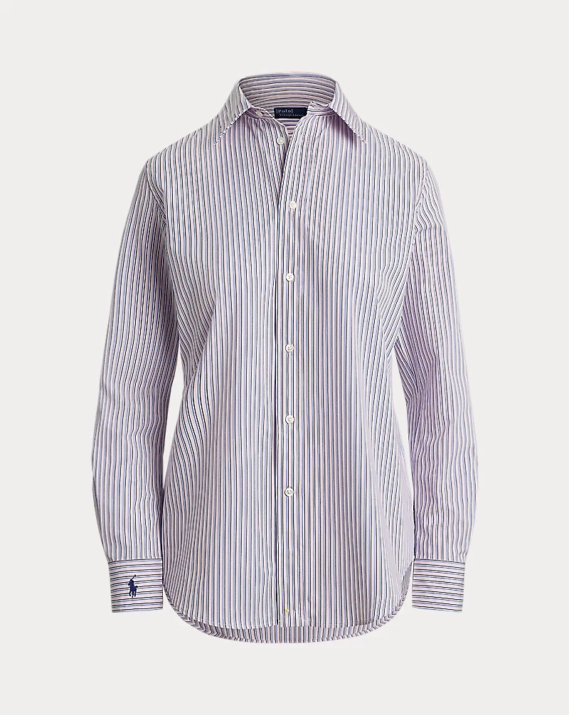 Stretch Slim Fit Striped Poplin Shirt