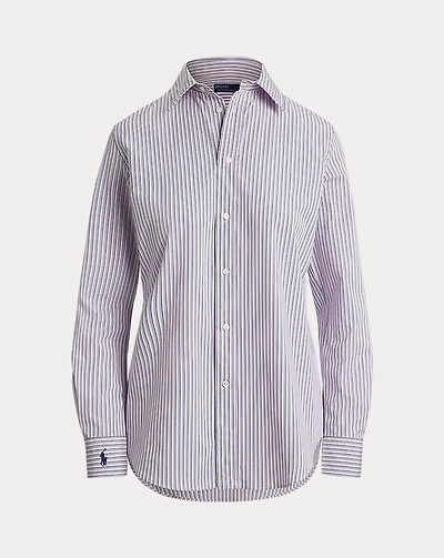 Stretch Slim Fit Striped Poplin Shirt