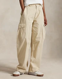 Curved-Leg Cotton Cargo Pant