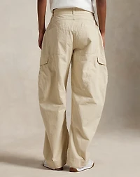 Curved-Leg Cotton Cargo Pant