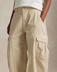 Curved-Leg Cotton Cargo Pant