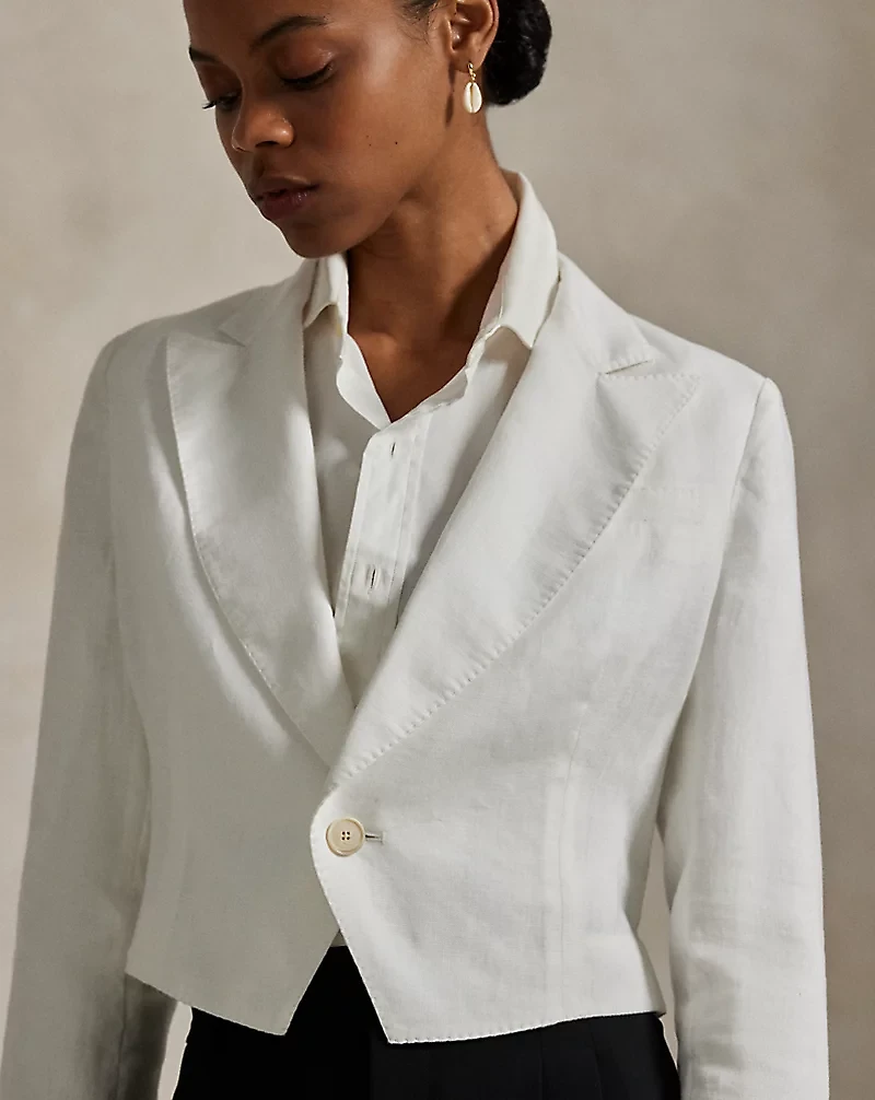 The Spelman College Cropped Linen Blazer