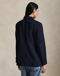 Double-Breasted Silk-Lapel Wool Blazer