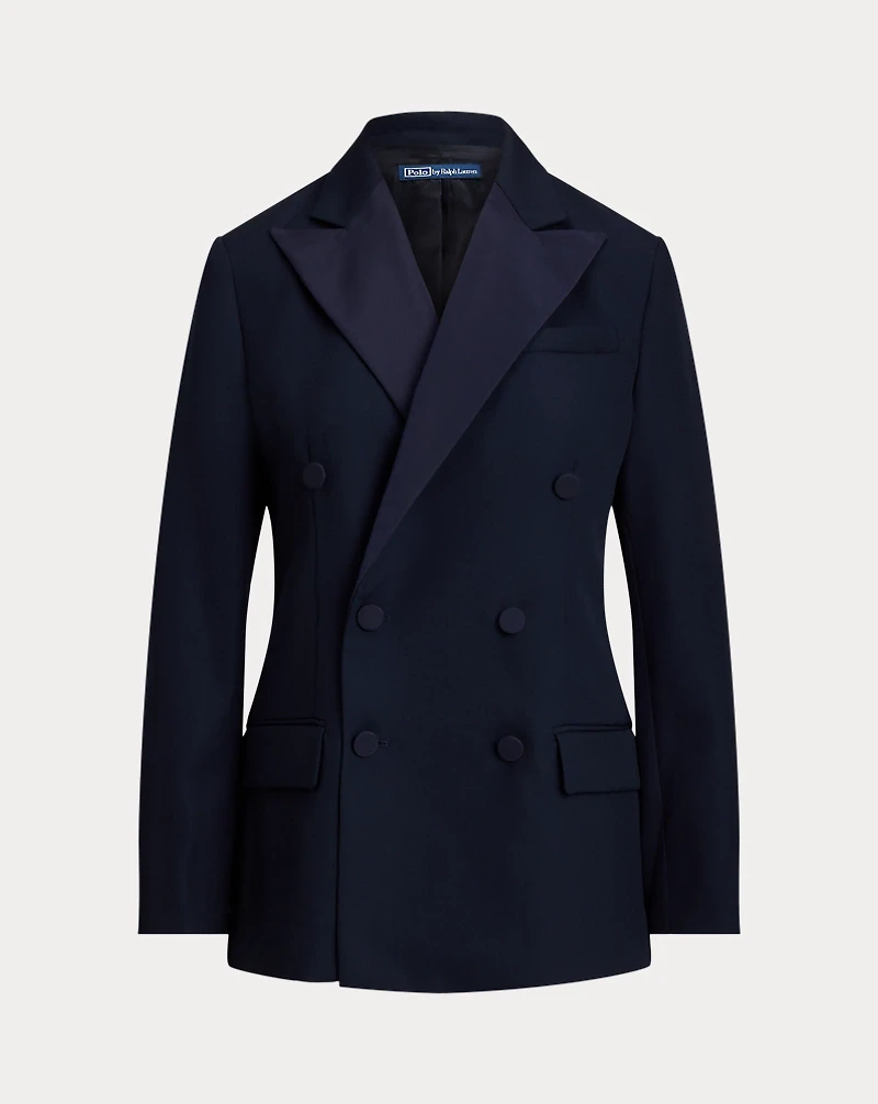 Double-Breasted Silk-Lapel Wool Blazer