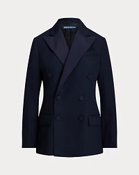 Double-Breasted Silk-Lapel Wool Blazer