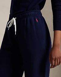 Drawstring Fleece Wide-Leg Sweatpant