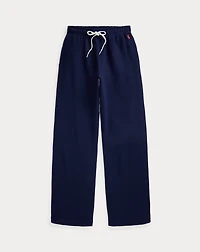 Drawstring Fleece Wide-Leg Sweatpant