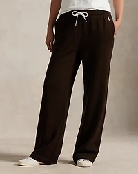 Drawstring Fleece Wide-Leg Sweatpant