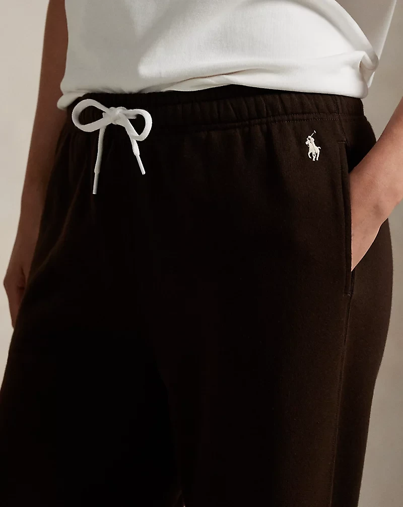 Drawstring Fleece Wide-Leg Sweatpant