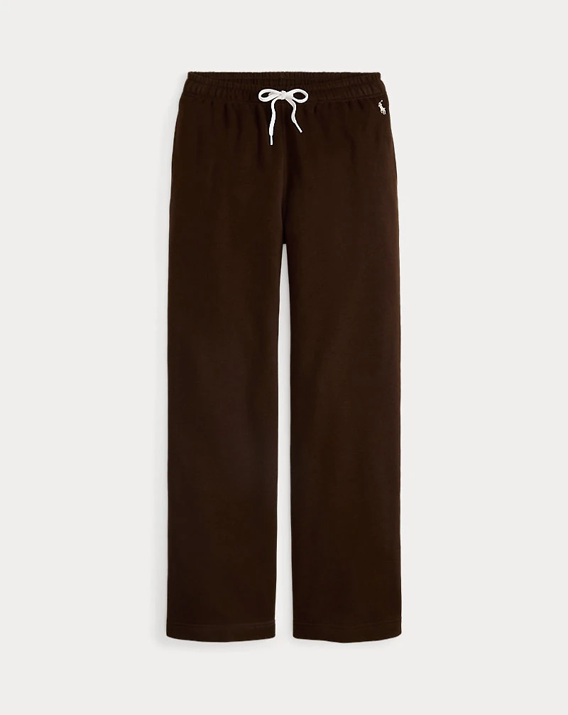 Drawstring Fleece Wide-Leg Sweatpant