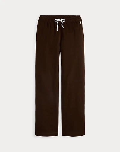 Drawstring Fleece Wide-Leg Sweatpant