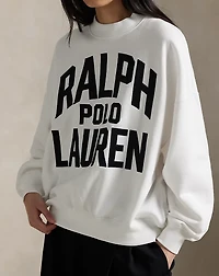 Satin Logo Fleece Crewneck