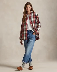 Relaxed Fit Plaid Cotton Twill Shirt
