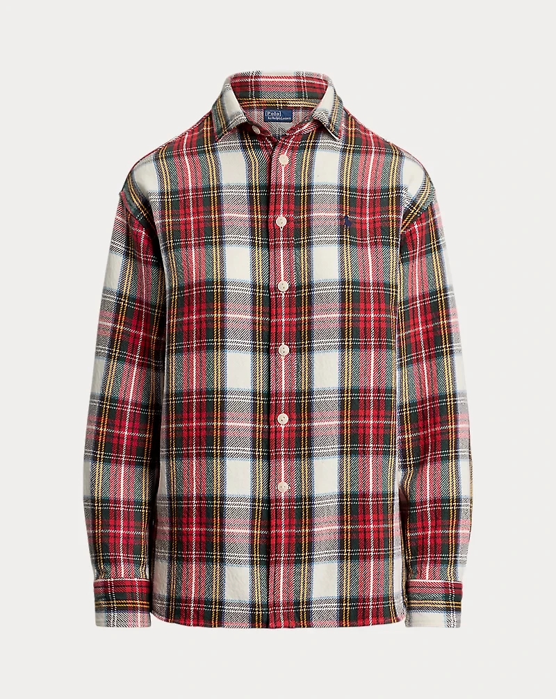 Relaxed Fit Plaid Cotton Twill Shirt