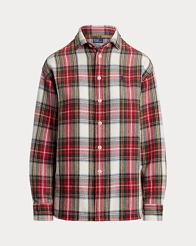 Relaxed Fit Plaid Cotton Twill Shirt