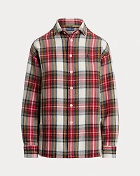 Relaxed Fit Plaid Cotton Twill Shirt
