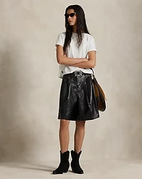 Pleated Leather Short