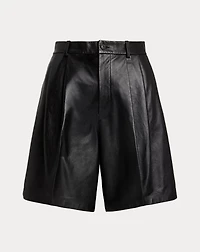 Pleated Leather Short