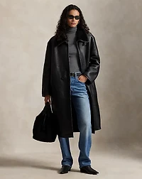 Oversize Reversible Shearling Wrap Coat
