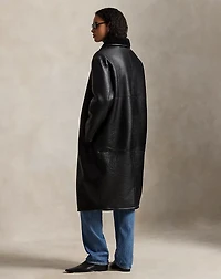 Oversize Reversible Shearling Wrap Coat