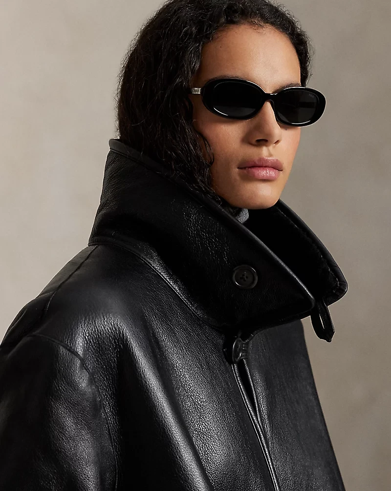 Oversize Reversible Shearling Wrap Coat