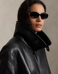 Oversize Reversible Shearling Wrap Coat