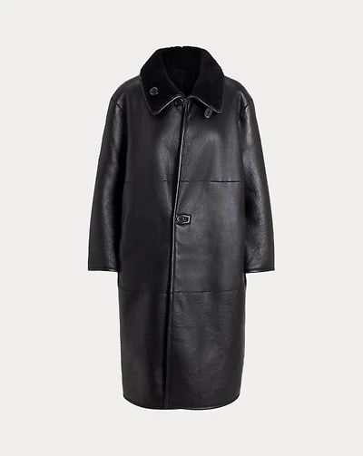 Oversize Reversible Shearling Wrap Coat