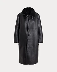 Oversize Reversible Shearling Wrap Coat