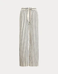 Striped Silk-Blend Wide-Leg Pant