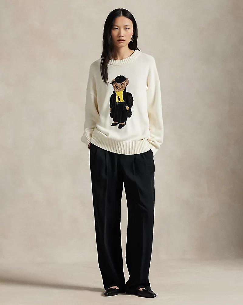 Polo Bear Cotton Crewneck Sweater