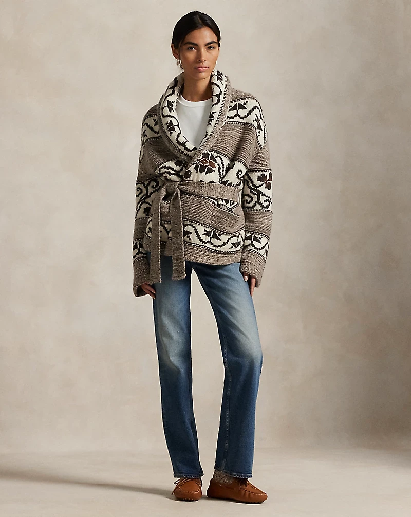 Wool-Blend Shawl-Collar Cardigan