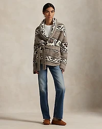Wool-Blend Shawl-Collar Cardigan