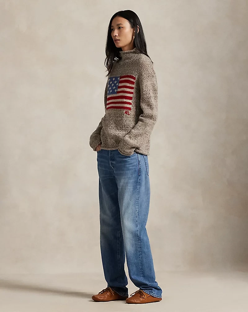 Flag Wool-Blend Turtleneck Sweater