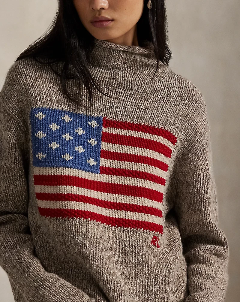 Flag Wool-Blend Turtleneck Sweater