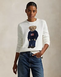 Polo Bear Linen-Cotton Crewneck Sweater