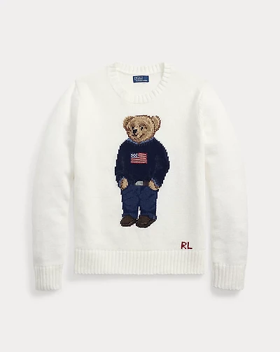 Polo Bear Linen-Cotton Crewneck Sweater