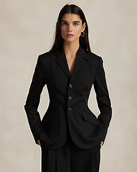 Single-Breasted Satin Hacking Jacket