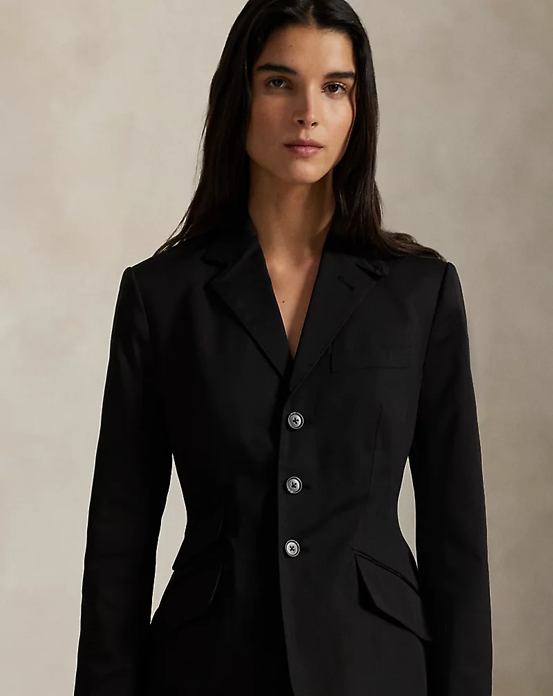 Single-Breasted Satin Hacking Jacket