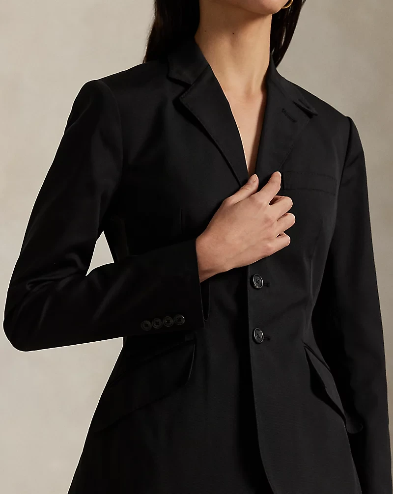 Single-Breasted Satin Hacking Jacket