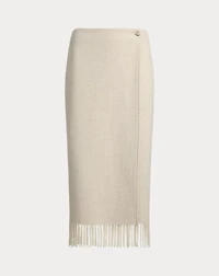 Fringe Herringbone Wrap Skirt