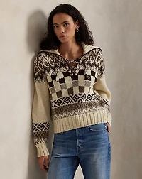 Lace-Up Wool Sweater