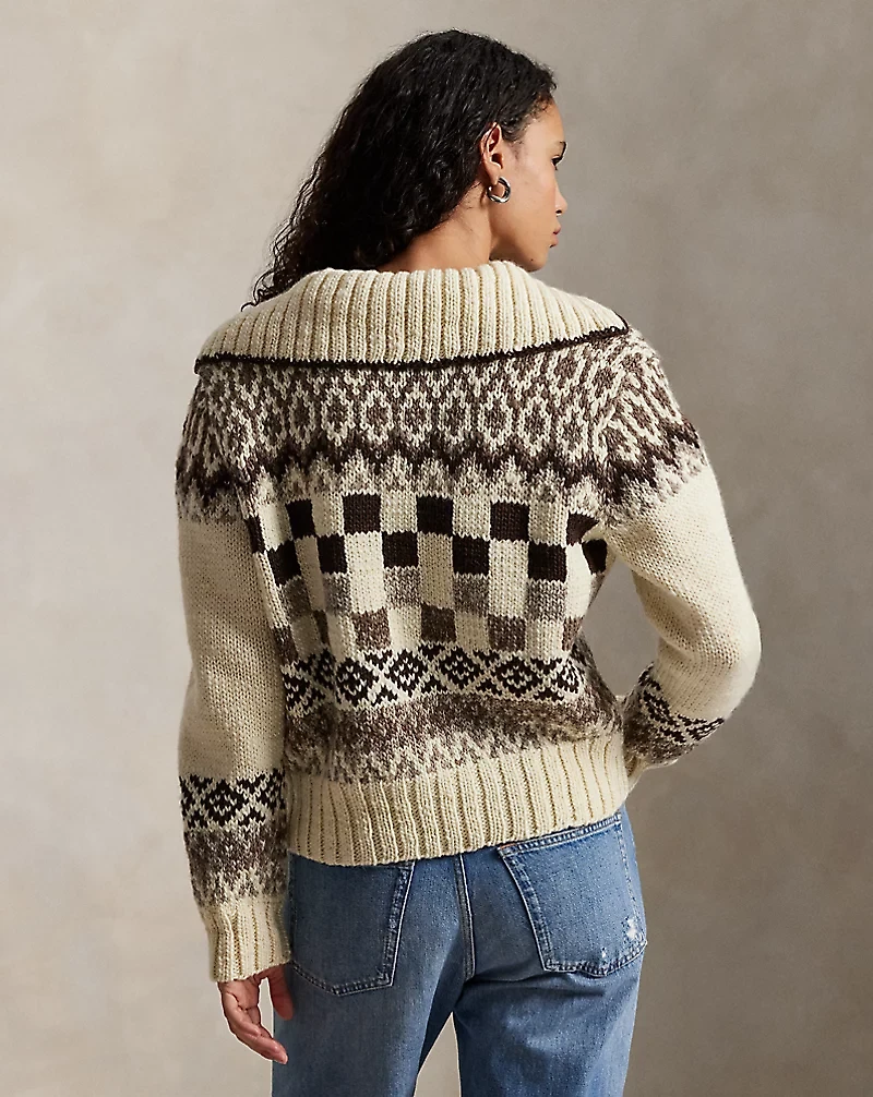 Lace-Up Wool Sweater