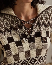 Lace-Up Wool Sweater