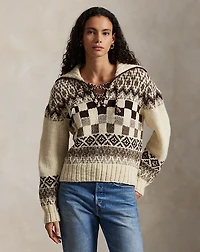 Lace-Up Wool Sweater