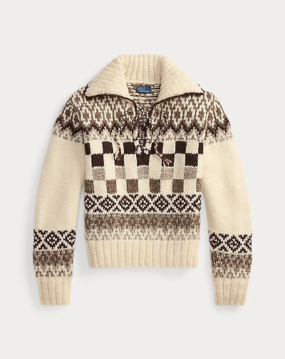 Lace-Up Wool Sweater