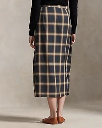 Plaid Tie-Front Skirt